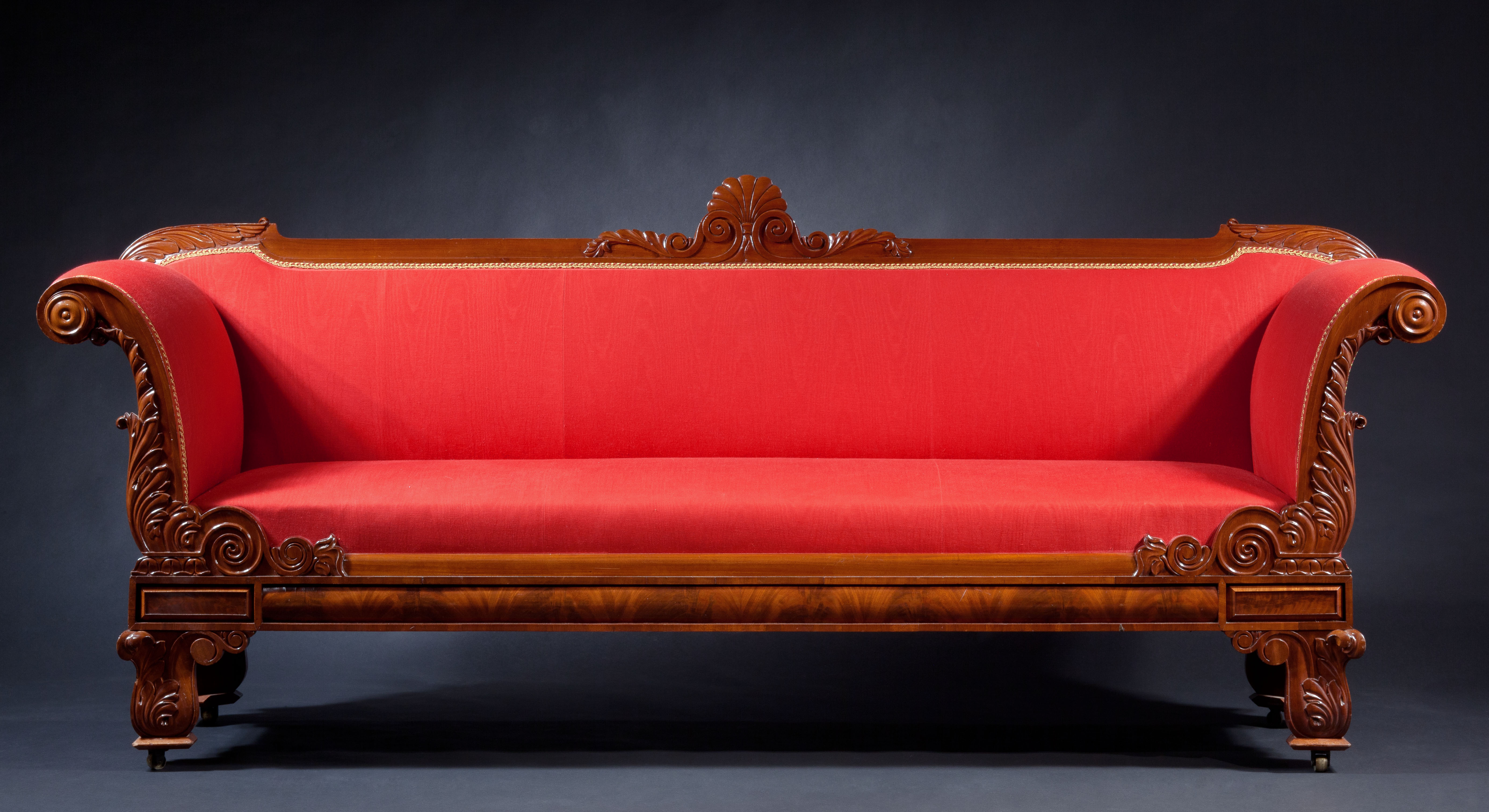 Carved Classical Grecian Sofa Carswell Rush Berlin, Inc.